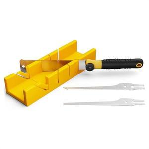 A26F-마이터 박스 및 톱 세트, 목재 절단용 핸드 교체 가능 블레이드 3개가  베벨 컷용 도구