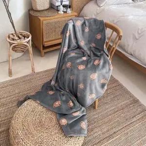 따땃베어포근담요 120x180 곰돌이 패턴 극세사 무릎 여운담요