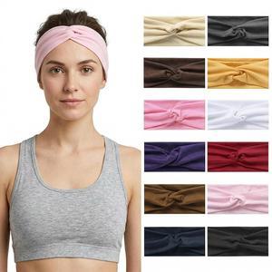 여성용 신축성 스포츠 헤드밴드 12개, 요가, 운동 일상을 위한 흡수형 소프트 트위스트 매듭