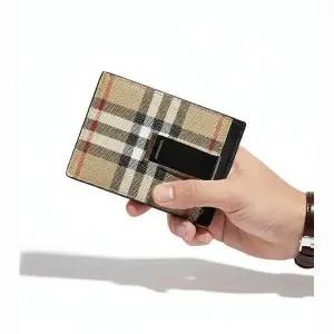 Reorder Check Money Clip Card Case (8069821) (빈티지 체크 머니 클립 카드 케이스)