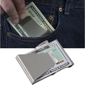 남편 아빠 아내를 위한 이머징 슬림 클립 양면 머니 신용카드 홀더 지갑 스테인리스 스틸