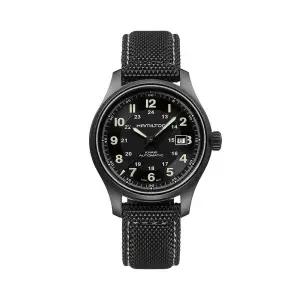 [해밀턴]해밀턴 H70575733 카키 필드 티타늄 남성 러버시계