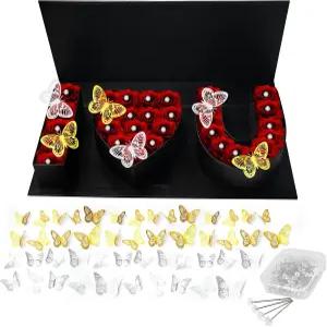 세노나포 149개 플라스틱 라이너 글자 모양의 빈 꽃 선물 상자 발렌타인데이 기념 생일 장식 용품용 블랙