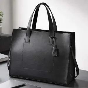 플럼도트 블랙오피스 가죽노트북가방 서류가방L90