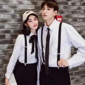 멜빵 셔츠 남자 여성 서스펜더 패션