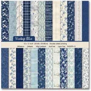 12인치 보호 스크랩북 종이 빈티지 플라워 패턴 패드 24장 양면 보보 플로럴 카드 스톡 홀리데이 만들기