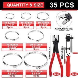 2026년  37개 스테인리스 스틸 싱글 이어 클램프, 포함, 수영장 및 정원 세트