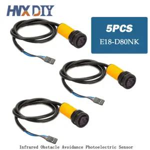 E18-D80NK 적외선 장애물 회피 광전 센서 스위치 감지 범위 조정 가능 DIY 전자 3-80cm 5 개
