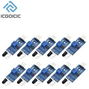1-10pcs IR 적외선 장애물 회피 센서 모듈 Arduino 스마트 자동차 로봇 3-와이어 반사 광전