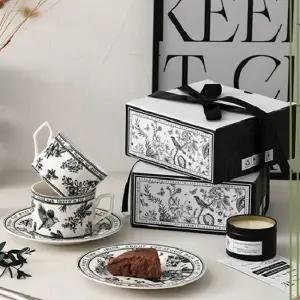 클래식 세라믹 커피잔 컵받침 세트 3style 선물 박스 찻잔 카페 주방용품