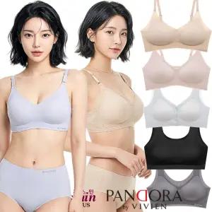 [비너스/비비안] 여름 쿨 무봉제 브라 여성 스포츠 심리스 여자 브래지어 속옷 빅사이즈 인견 탱크 탑 노와이어 스킨핏 누디 햄 팬티 세트 시원한 모달 편안한 베이직