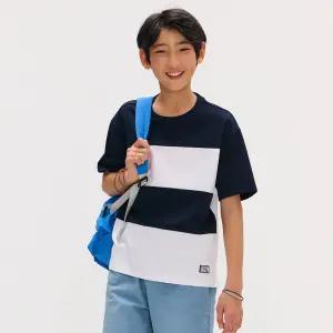 [오션스카이] [2color] 남아 절개 배색 반팔티