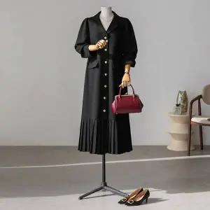 (안나앤플러스) 윙클 버튼 플리츠 원피스[드레스EA380] 빅사이즈