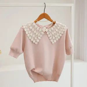 [잇수다] 시슬링 레이스 세일러카라 베이직 반팔 니트