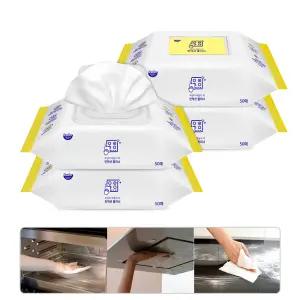 [봄MD픽] 자우버 기름때제거 인덕션 클리너 티슈 50매입X4개 / 후드기름때제거 가스렌지후드청소