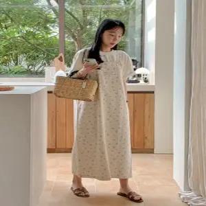 크림요거트 플라워 멜빵 원피스 (one color)