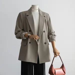 (안나앤플러스) 테일러 더블 버튼 자켓[자켓CNC65] 빅사이즈