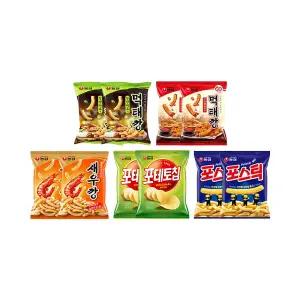 먹태깡세트3 (먹태깡고추마요, 2개, 먹태깡, 2개, 새우깡, 2개, 포테토칩, 2개, 포스틱, 2개)