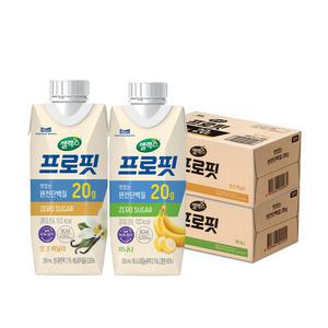 셀렉스 프로핏 밀크 바닐라 250ml, 18개 + 드링크 바나나 250ml, 18개