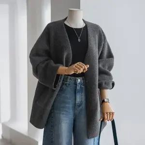 (안나앤플러스) 엘렌느 울 니트 가디건 [가디건DZR52] 빅사이즈 / 체형커버 대표브랜드/ 66~110 사이즈