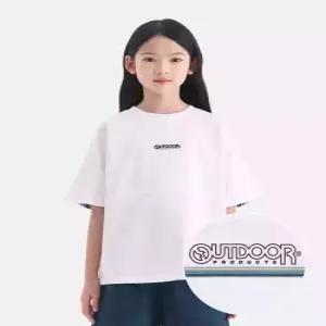 [아웃도어 프로덕츠 키즈]백그래픽 오버핏 반팔티셔츠 (오프 화이트) OD262ISS10_OWH