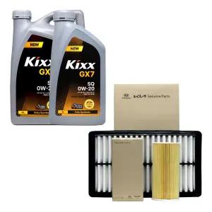 쏘나타 DN8 디엣지 1.6 가솔린 엔진오일 킥스 GX7 0W20 5리터 순정 오일필터 에어필터