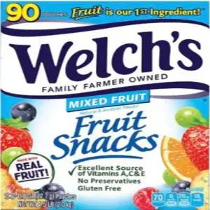 웰치스 믹스드 후르트 스낵 2kg(22.5g 90개) 대용량젤리 학교 행사 위클래스 간식 낱개포장 개별포장