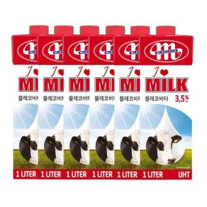 믈레코비타 fat 3.5% 멸균우유1L 6개