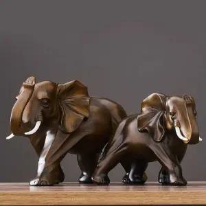 조각상 우드 개업 원목 장식 정원 행운 코끼리 인테리어 모형