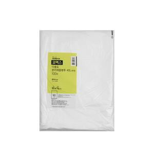 코멕스 다용도 분리배출봉투 40L 평판 투명 100매 비닐 봉지 재활용 분리수거 쓰레기 봉투