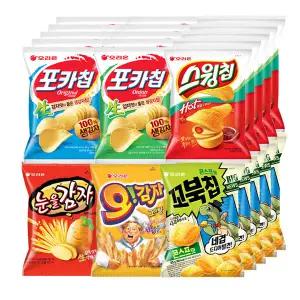 오리온 MINI 포카칩 오리지널 30g+어니언 30g+꼬북칩 30g+오감자그라탕 30g+스윙칩 30g+눈을감자 36gx각5개(총30개)