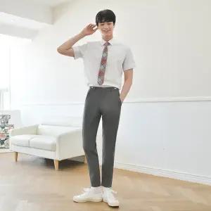 허리조절)하복 진그레이 교복바지 남자) 교복.