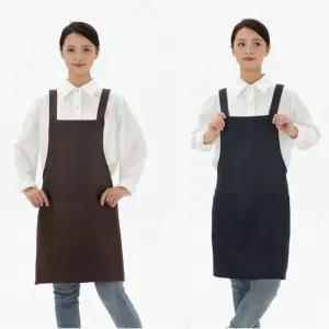 H형 폴리 앞치마 투포켓 카페 식당 단체 유니폼 블랙