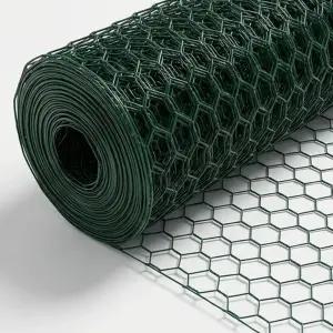 양계망 닭장망 육각 pvc 울타리 코팅 철망 그물 휀스 철조망 1m x 9m