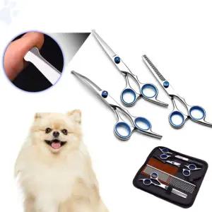 애견 강아지 미용 가위 빗 커트 숱가위 세트