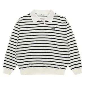 소이 HC14 네이비 스트라이프 카라 맨투맨 티  25S1458