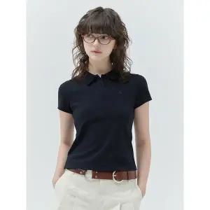 [키르시](대전신세계)(25SS) 키르시 플레인 슬림핏 피케 티셔츠 [다크 네이비]