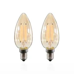 비츠온 KDT LED 에디슨 촛대구 E14 일반형 4W C35, 전구색, 2개입