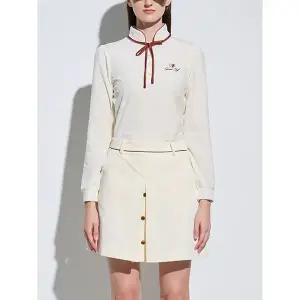 [아웃도어스/가먼트골프]가먼트골프 여성 하이넥 리본 벨루아 긴팔 티셔츠 GFTLD461