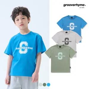 [그루부라임키즈]남아) C/P 싱글 컬리지 빅 레터 그래픽 반팔티 (세미오버핏)(3COLOR) (LITMCTR810M)