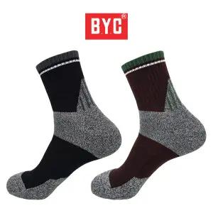 BYC 남자 중목 등산양말 5켤레 남성용 트레킹 아웃도어 스포츠양말 두꺼운 이중쿠션