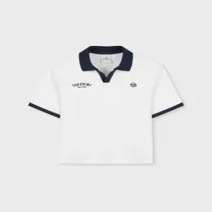 26S 여성 W 더블니트 오픈카라 폴로 티셔츠 화이트 [TWPQ10261-WHS]