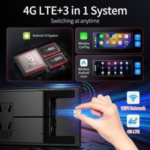 호환 이미지본 M70 11.4인치 4G 안드로이드 14 8+128GB 블랙박스 8코어 무선 카플레이  오토 분할 화면 원