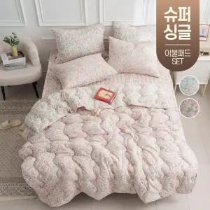 먼지없는 플라워 정원 여름 봄 가을 사계절 차렵 이불 간절기 기숙사 침구 슈퍼싱글 SS 침대 패드 세트