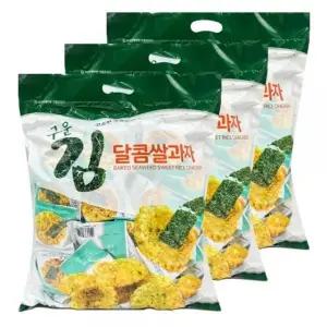 구운김 달콤쌀과자 3봉 온가족간식 어른간식 구운김달콤쌀과자 김과자 쌀과자 대용량과자 옛날과자