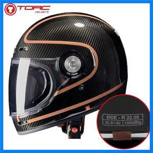 FOR TORC 카본 파이버 헬멧 T135/T1 풀페이스 헬멧 커버 레트로 헬멧 남녀 공용 오토바이 개성 쿨 로코모티