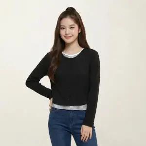 행텐틴즈 동백01 여아 스트라이프 레이어드 가디건_블랙 14570-131-4...