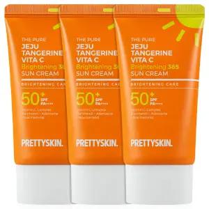 더 퓨어 제주 선크림 50ml 3개 감귤 비타C 시카 워터프루프 2종