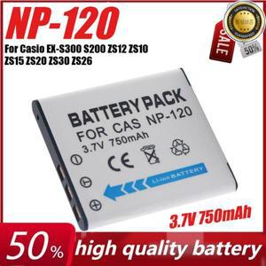 카시오 EX-S300 S200 ZS12 배터리 + USB 충전기 용 3.7V 750mAh NP-120 카메라