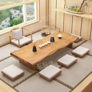 대형 좌식테이블 원목 긴 티테이블 다다미 낮은 식탁 좌탁 6인용 8인용